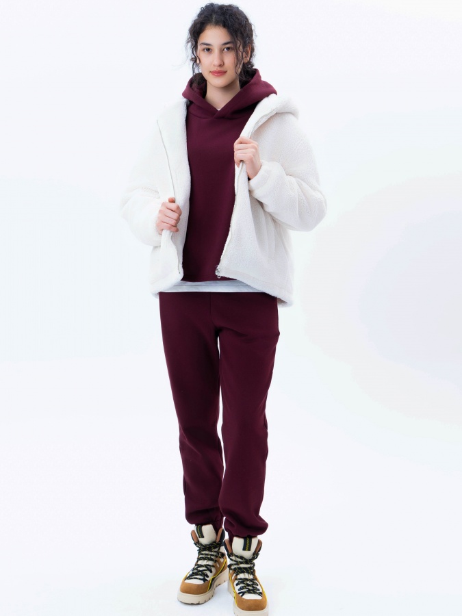 Dark Red L ayollar hoodie  AW24WES-21095
