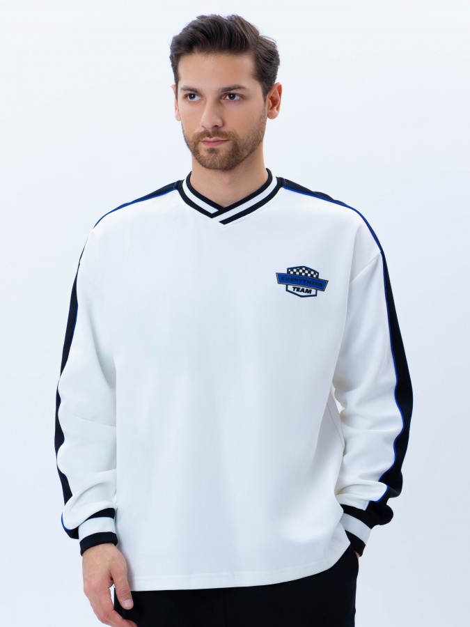 Sweatshirt qisqa uzunlikdagi oq M  AW24CR2-2-21068