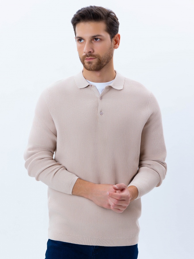 Jumper uzun qisma Beige L  AW24CR2-29-21138