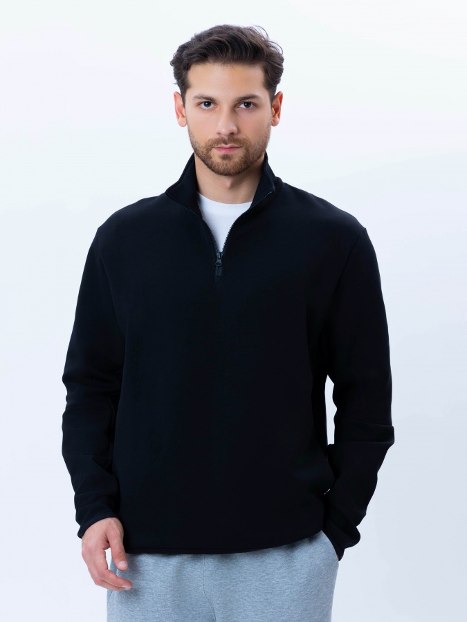 Sweatshirt qisqa uzunligi qora S  AW24CR2-2-21014