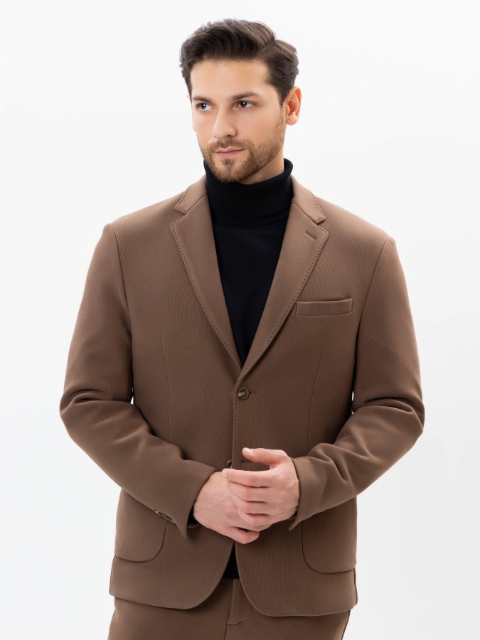 Blazer qisqa uzunligi Beige 48 AW24CR2-16-21211