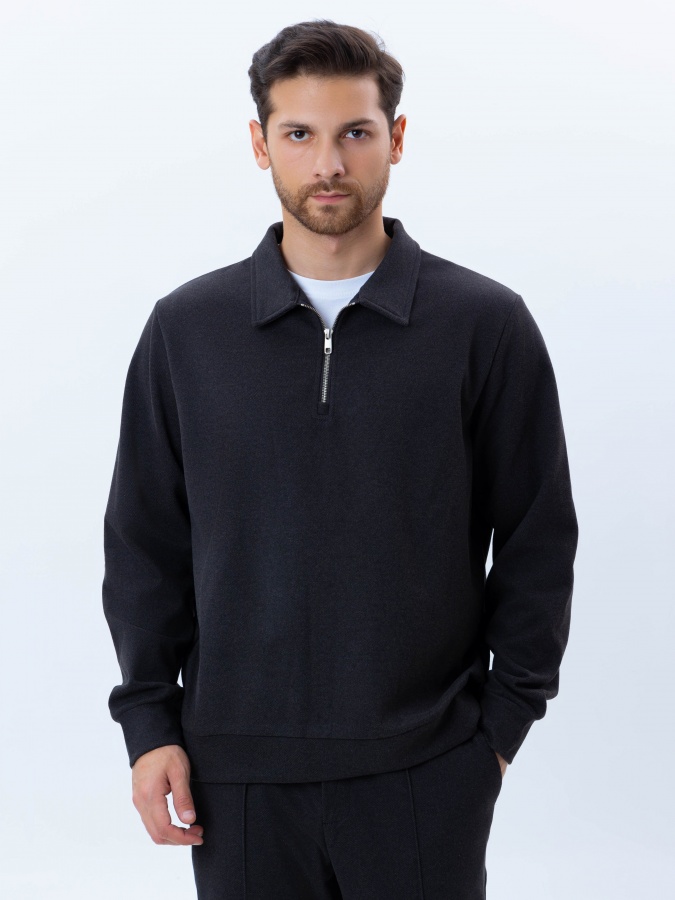 Sweatshirt qisqa uzunligi Dark Grey S AW24CR2-2-21201
