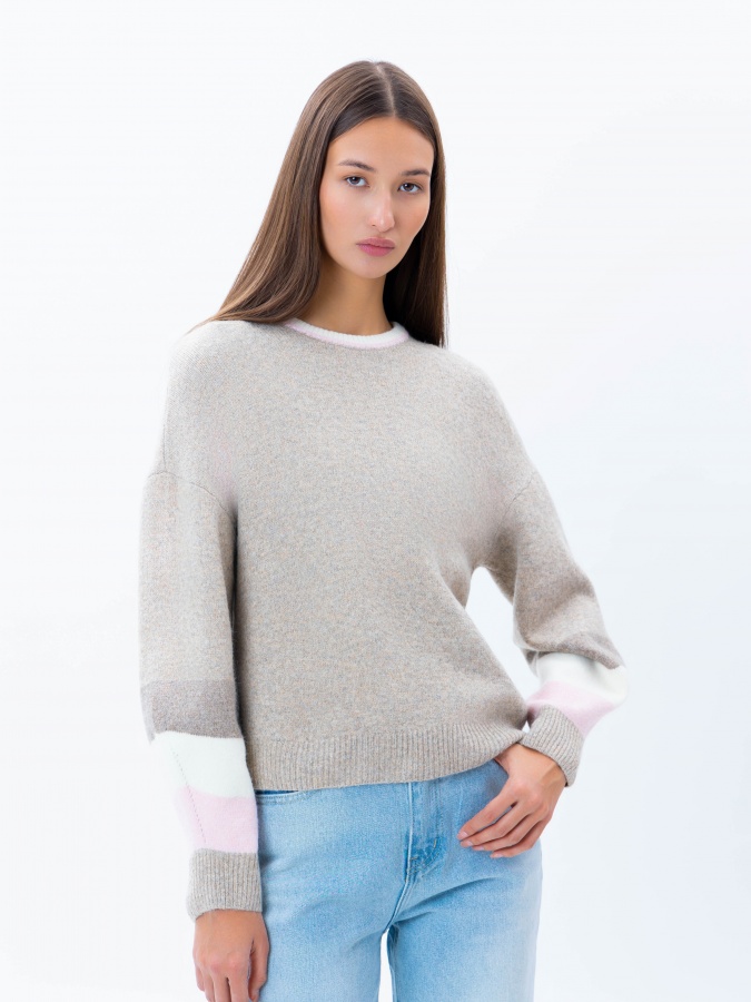 Beige s ayollar jumperi  AW24WKN-92080