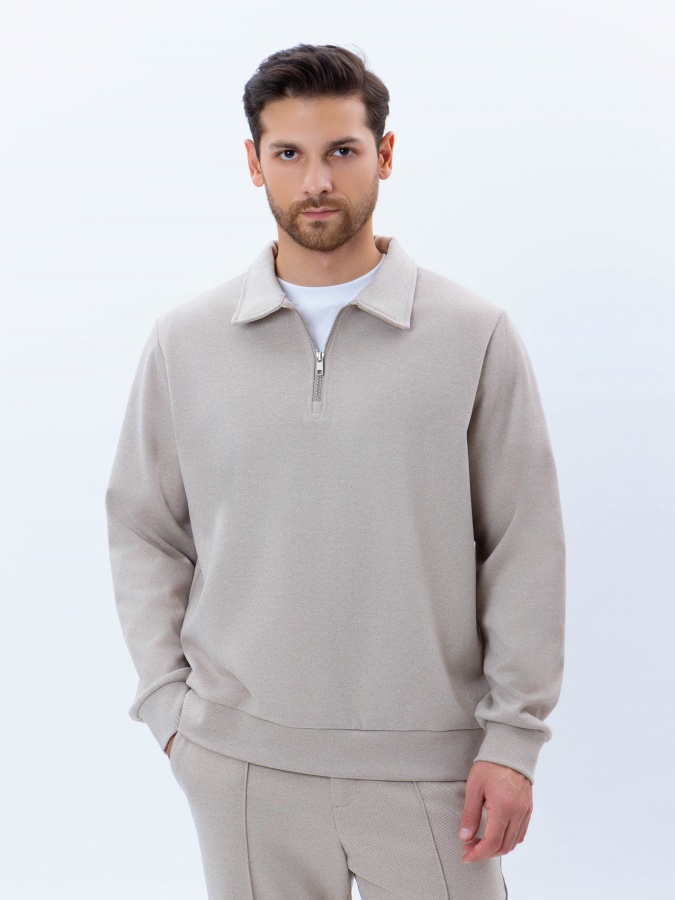 Толстовка короткая длина Beige S AW24CR2-2-21201