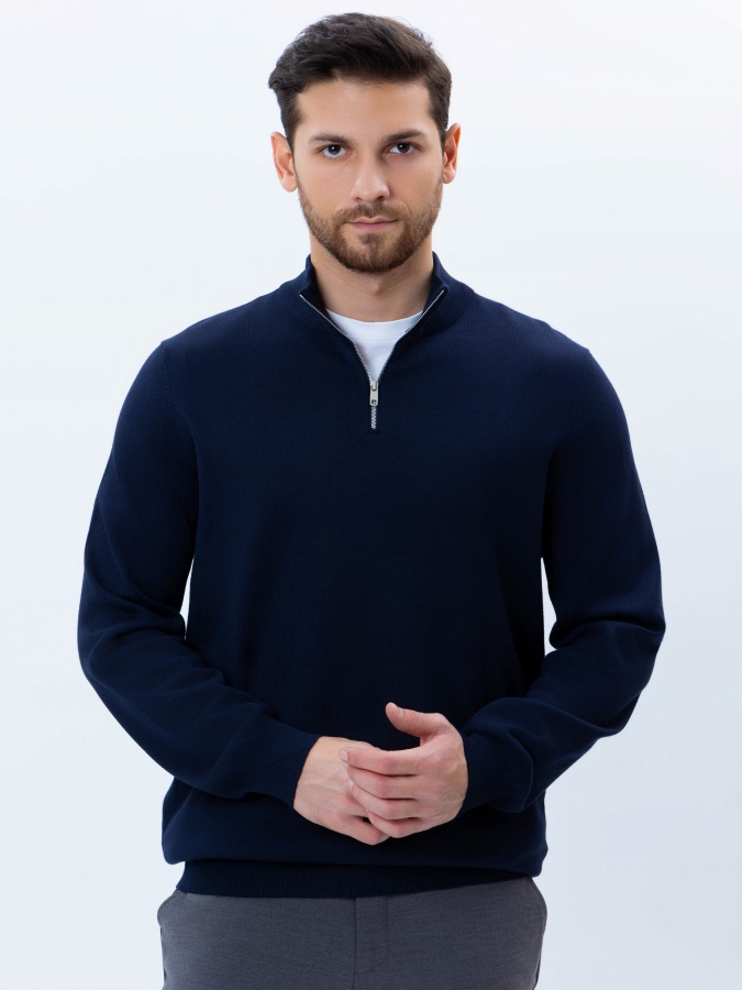 Jumper Navy XL uzun qisma  AW24CR2-29-21126