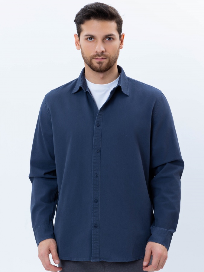 Navy XL uzun yengli ko'ylak  AW24CR2-19-21129