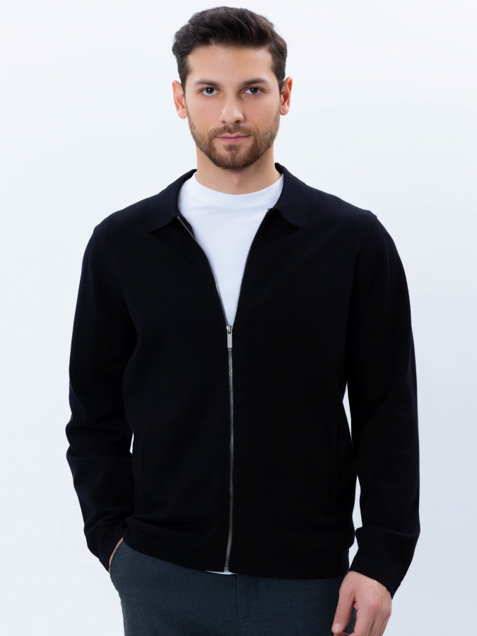 Kardigan qisqa uzunligi qora XL  AW24CR2-33-21193