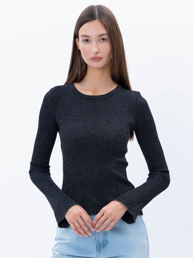 Qora L ayollar jumperi  AW24WKN-92040