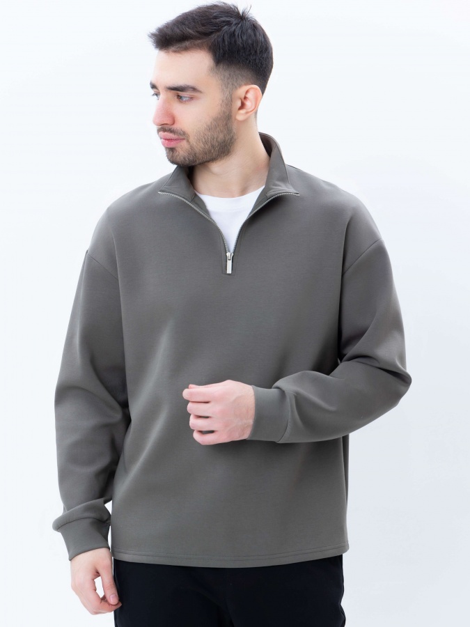 Hoodie qisqa uzunligi xaki M SS25CR2-2-21517