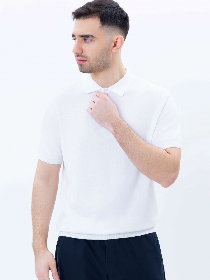 Джемпер короткий рукав White S SS25CR2-29-21405