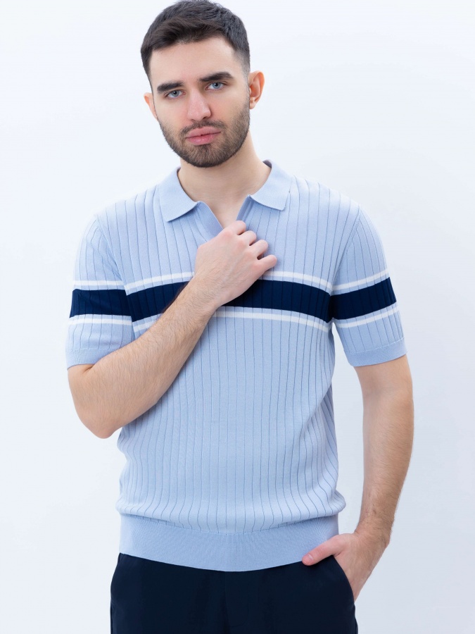 Джемпер короткий рукав Blue S SS25CR2-29-21355