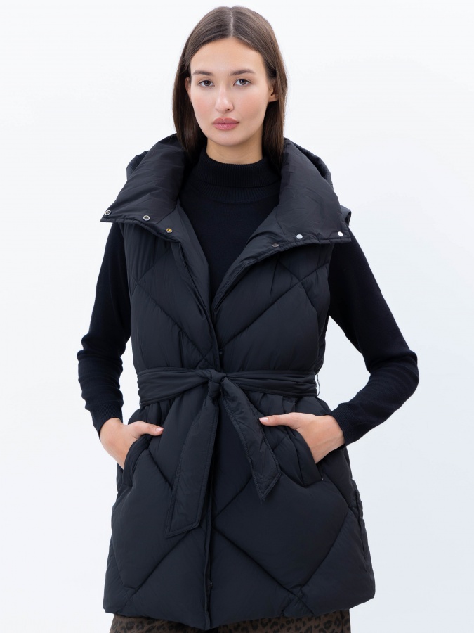 Qora M ayollar yelek  AW24WES-21050