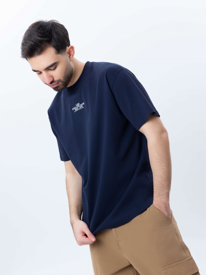Navy XXL qisqa yengli futbolka SS25CR2-25-21518