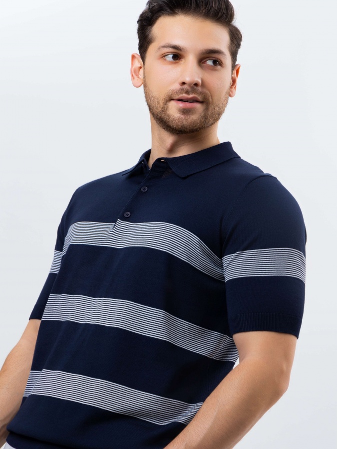 Джемпер короткий рукав Navy S SS25CR2-29-21793