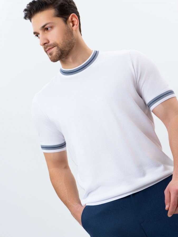 Jumper qisqa qisma oq M  SS25CR2-29-21743