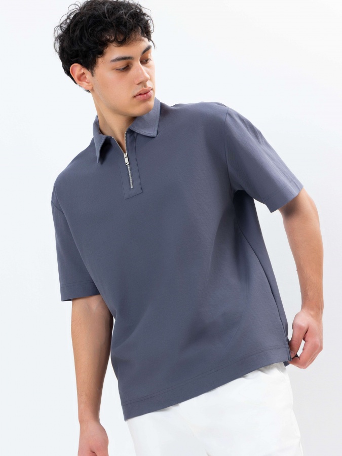 Polo qisqa yengli Dark Grey S  SS25CR2-17-21805