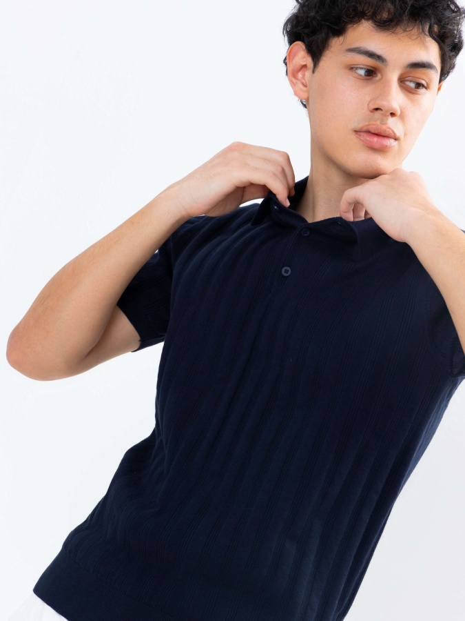 Джемпер короткий рукав Navy S SS25CR2-29-21640