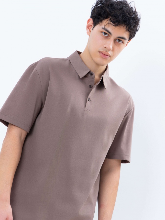 Polo qisqa qisma jigarrang XL  SS25CR2-17-21975