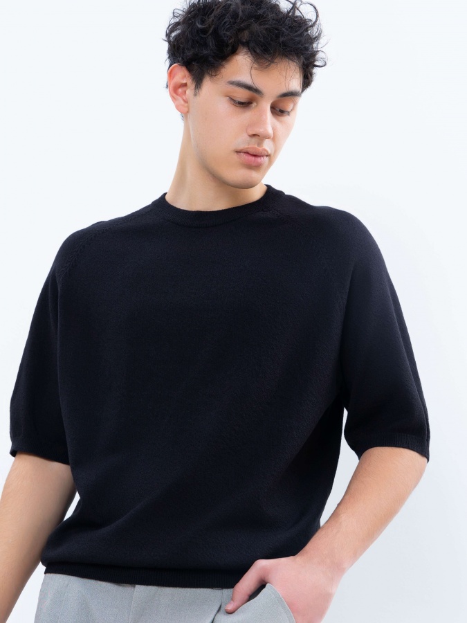 Jumper qisqa qisma qora S  SS25CR2-29-21765