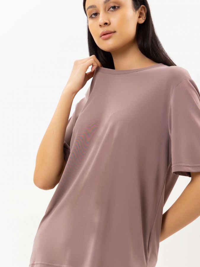 Beige m ayollar futbolkasi  SS25WES-21573