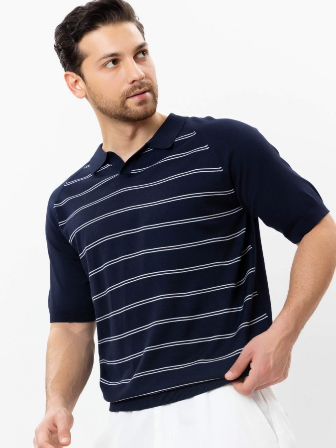 Джемпер короткий рукав Navy M SS25CR2-29-21777