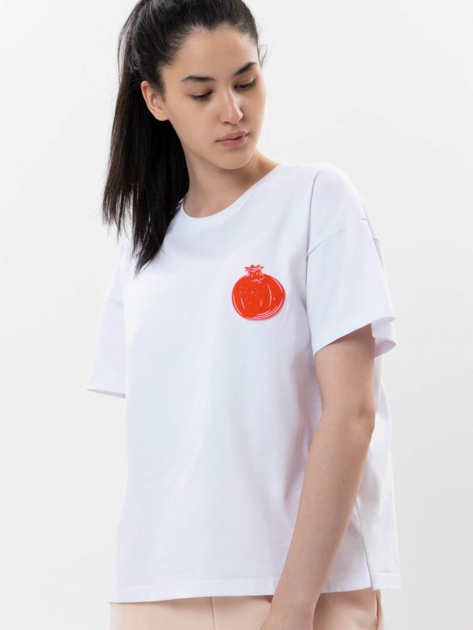 Женская футболка White L SS25WES-21599