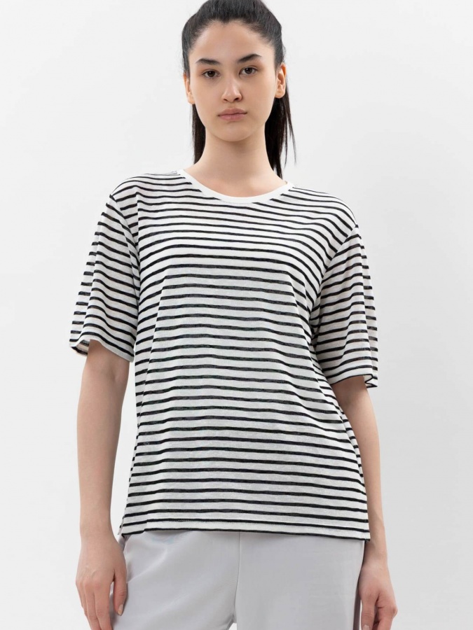 Женская футболка White-Black XL SS25WES-21510