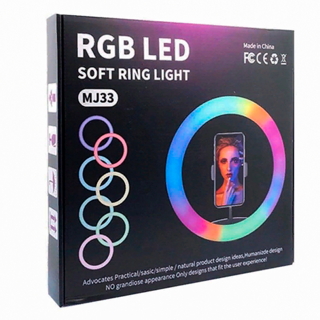 Aylana shaklidagi lampa RGB LED MJ33 shtativsiz (33sm)