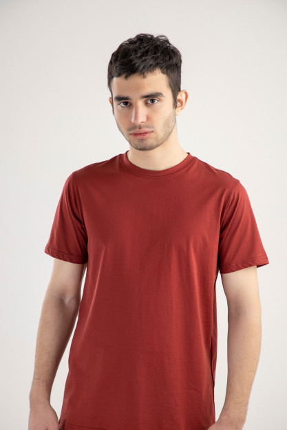 T-shirt qisqa qisma Terra Pro, erkaklar uchun, mercirized paxta to'q qizil XL SS21CA2N-25-10109