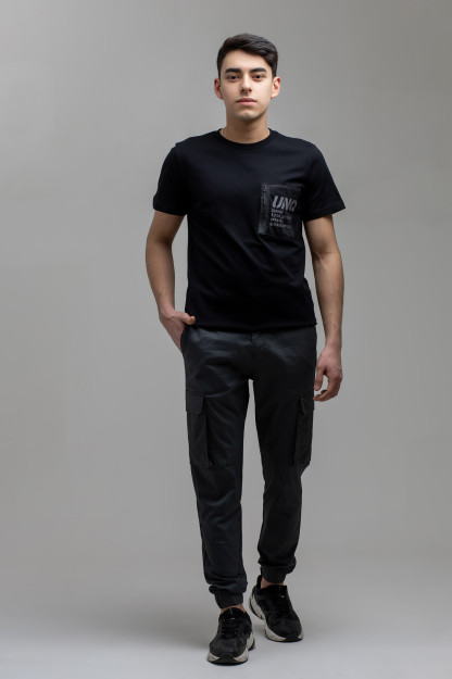 T-shirt qisqa qisma Terra Pro, erkaklar uchun, paxta qora S SS21CA2N-25-4-9513