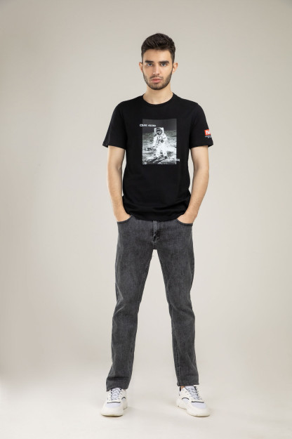T-shirt qisqa qisma Terra Pro, erkaklar uchun, paxta qora XL SS21CA2N-25-10131