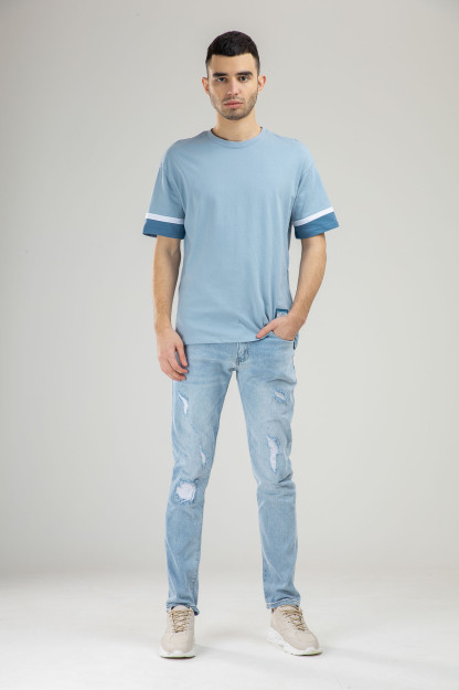 T-shirt qisqa qisma Terra Pro, erkaklar uchun, paxta ko'k XXL SS21CA2N-25-5-9759