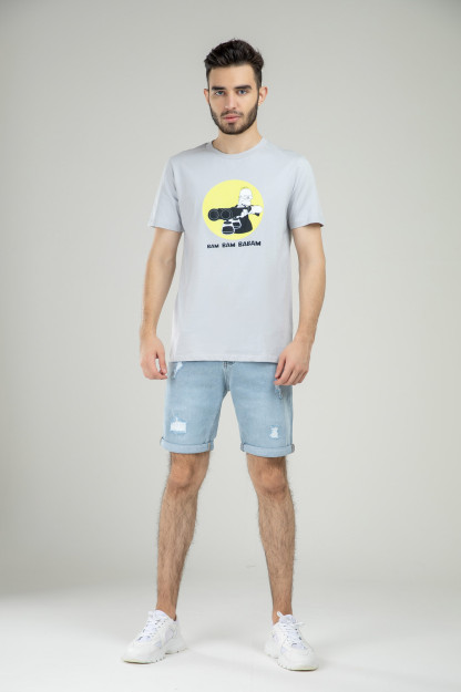 T-shirt qisqa qisma Terra Pro, erkaklar uchun, paxta Grey S SS21CA2N-25-10368