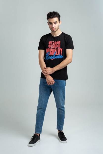 Terra Pro t-shirt, erkaklar uchun, paxta qora L SS20CA2N-25-4-7342