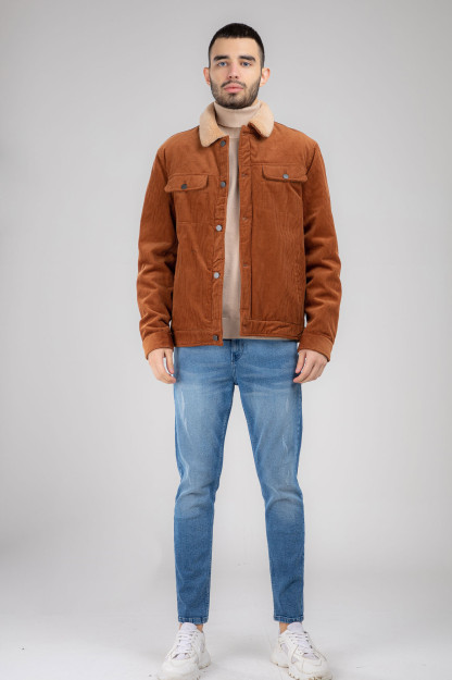 Ko'ylagi qisqa uzunligi Terra Pro, erkaklar uchun, corduroy Clay Brown XL AW21CA1N-12-10182