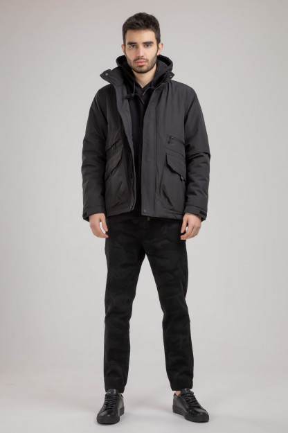 Jacket o'rtacha uzunligi Terra Pro, erkaklar uchun, yomg'ir qora S AW20CA1N-12-4-9218