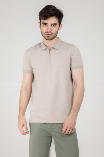 Polo qisqa qisma bej L SS22CA2N-17-14-10915