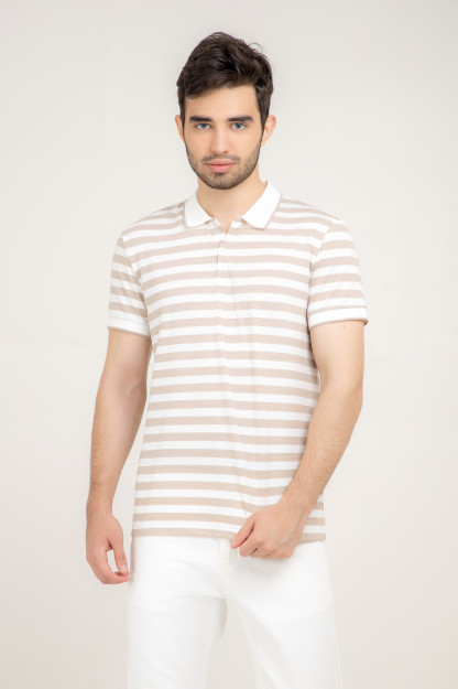 Polo qisqa qisma bej M SS22CA2N-17-14-11368