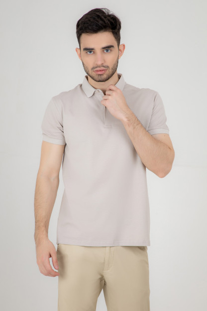 Polo qisqa qisma bej S SS22CA2N-17-14-11314