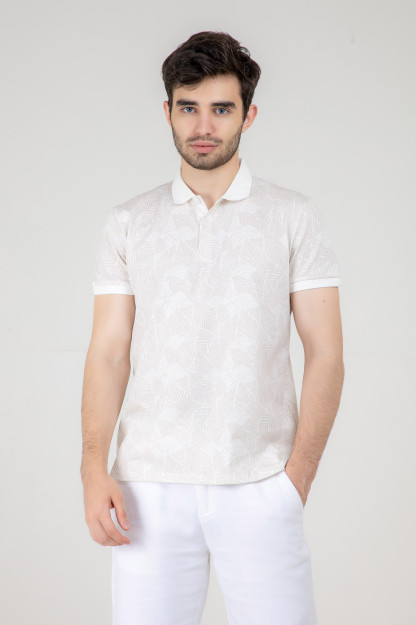 Polo qisqa qisma bej XL SS22CA2N-17-14-11732