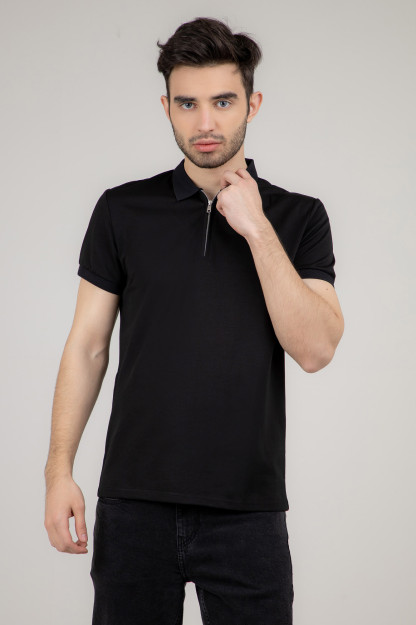 Polo qisqa qisma qora S SS22CA2N-17-4-11049