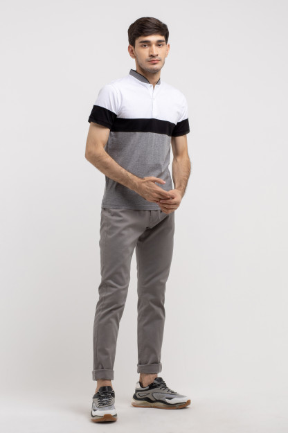 Polo qisqa qisma qora kulrang XL AW20CA2N-17-2-8973