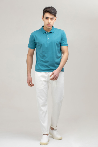 Polo qisqa qisma Terra Pro, erkaklar uchun, mercirized paxta Aquamarine L SS21CA2N-17-18-9772