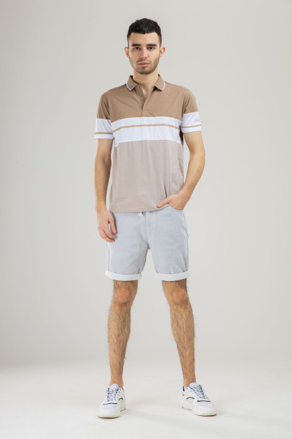 Polo qisqa qisma Terra Pro, erkaklar uchun, mercirized paxta bej XL SS21CA2N-17-14-9573