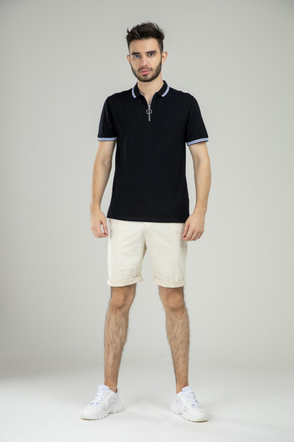 Polo qisqa qisma Terra Pro, erkaklar uchun, paxta qora XL SS21CA2N-17-10174