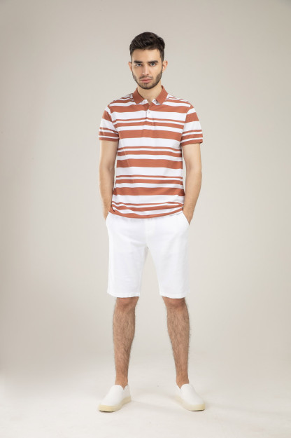 Polo qisqa qisma Terra Pro, erkaklar uchun, paxta Clay Brown L SS21CA2N-17-10015