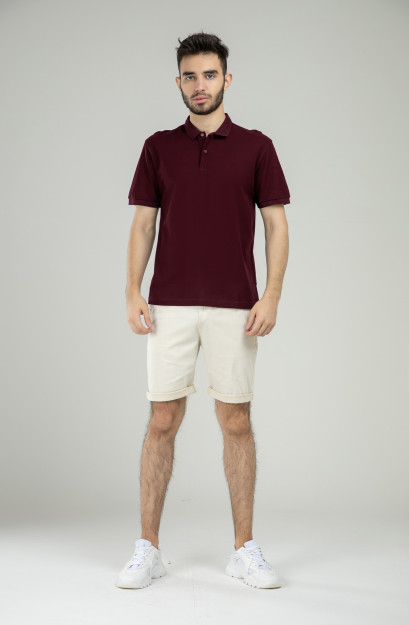Polo qisqa qisma Terra Pro, erkaklar uchun, paxta Dark Red L SS21CA2N-17-10090
