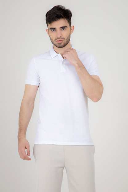 Polo qisqa qisma oq L SS22CA2N-17-1-10843