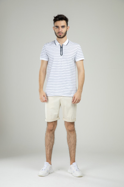 Polo qisqa qisma oq L SS21CA2N-17-10299