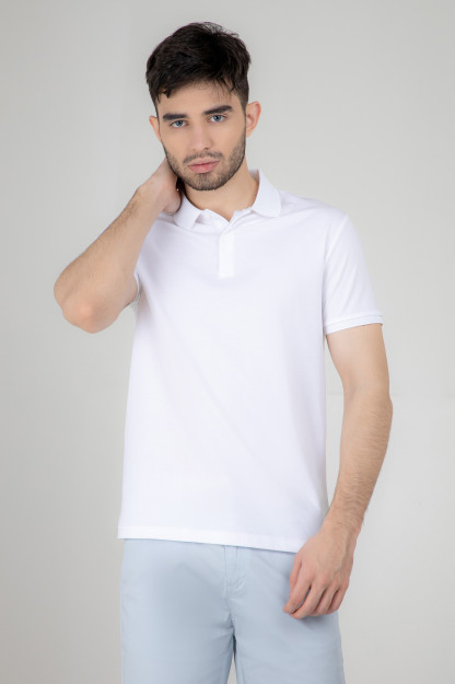 Polo qisqa qisma oq S SS22CA2N-17-1-10916